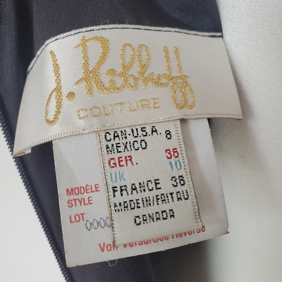 Vtg 70s Joseph Ribkoff Couture Little Black Dress LBD V-Neck Sleeveless USA 8 - Picture 1 of 12